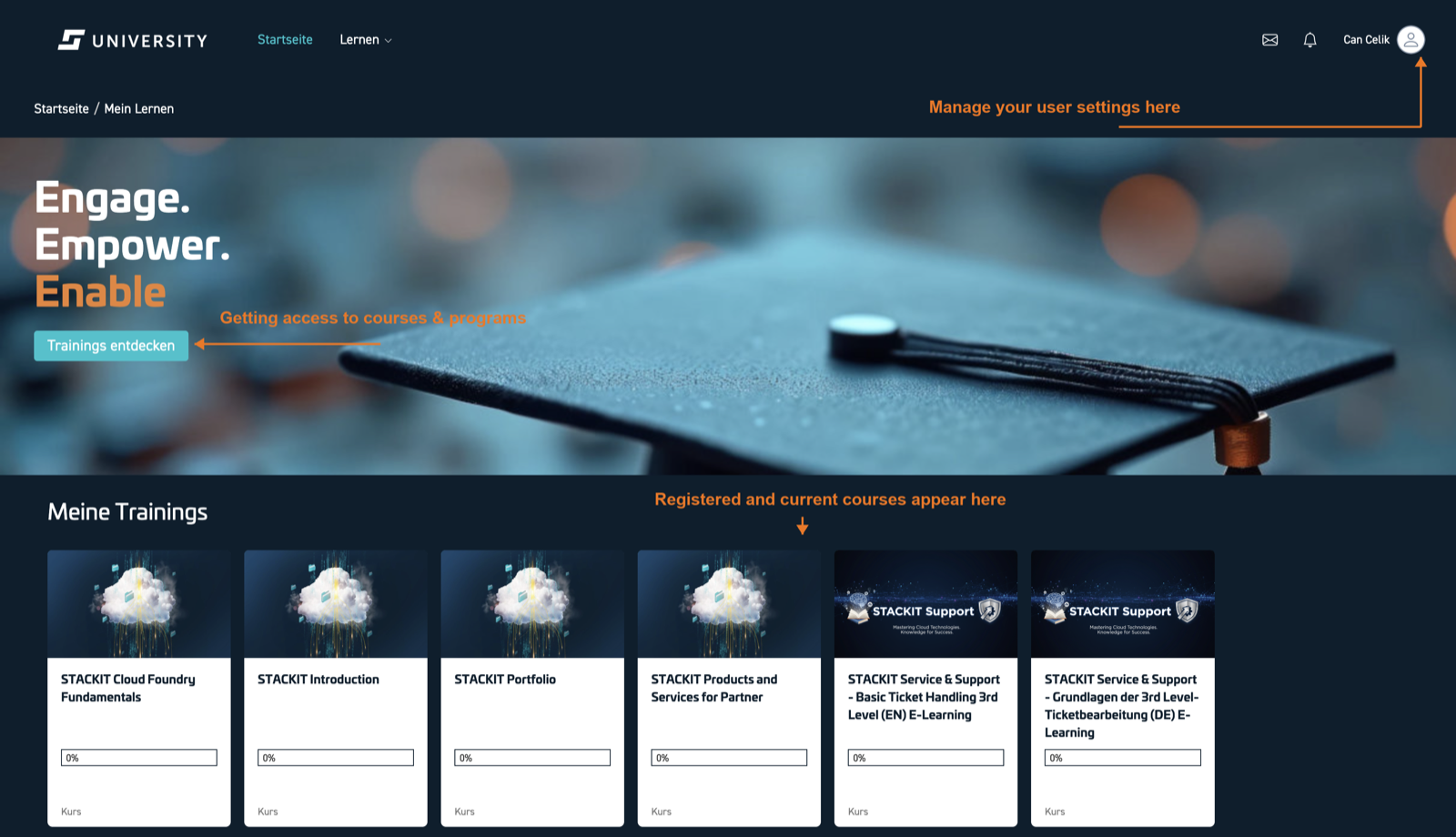 The STACKIT University landing page